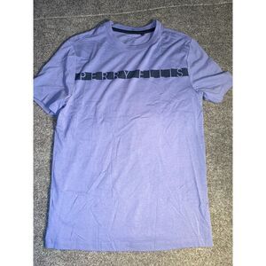 Perry Ellis Tee Shirt Mens Small Purple Cotton Short Sleeve Crew Neck Pullover‎